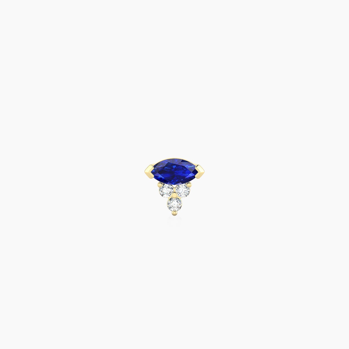 Oya | 18k Yellow Gold 5 mm 5 mm Sapphire & Diamond Nostril Piercing