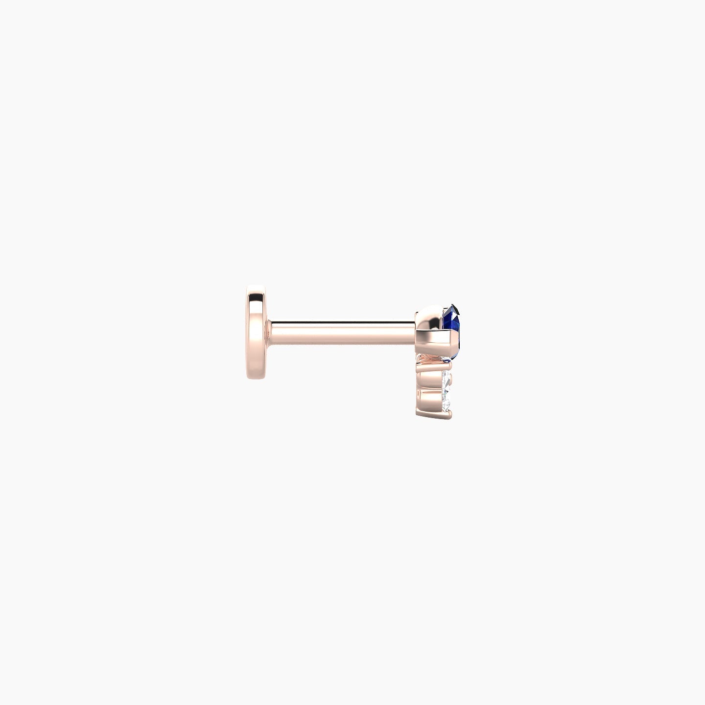 Oya | 18k Rose Gold 5 mm 5 mm Sapphire & Diamond Nostril Piercing