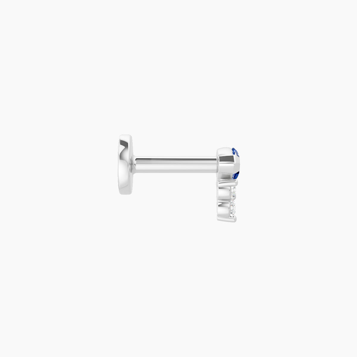 Oya | 18k White Gold 5 mm 5 mm Sapphire & Diamond Piercing