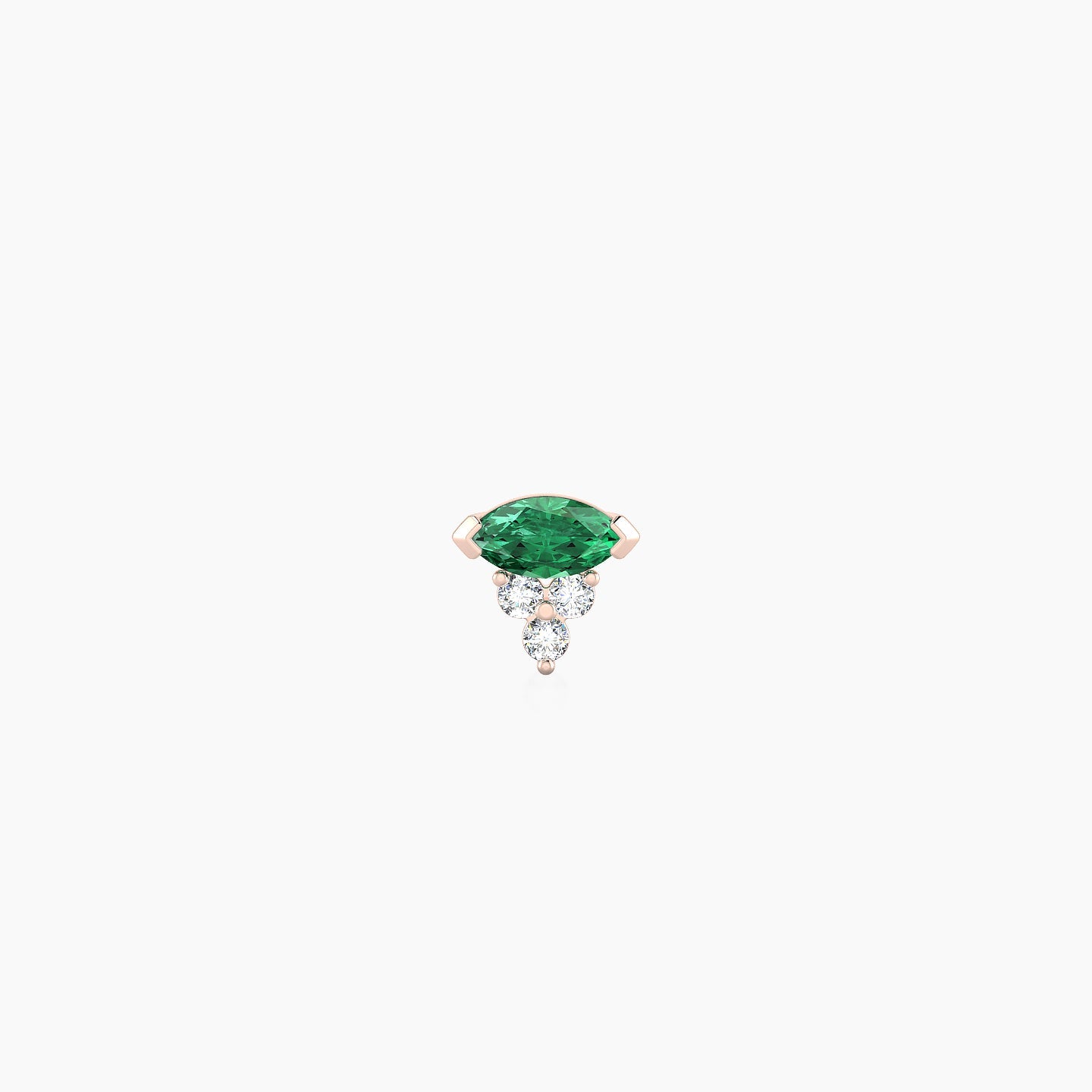 Oya | 18k Rose Gold 5 mm 5 mm Emerald & Diamond Piercing