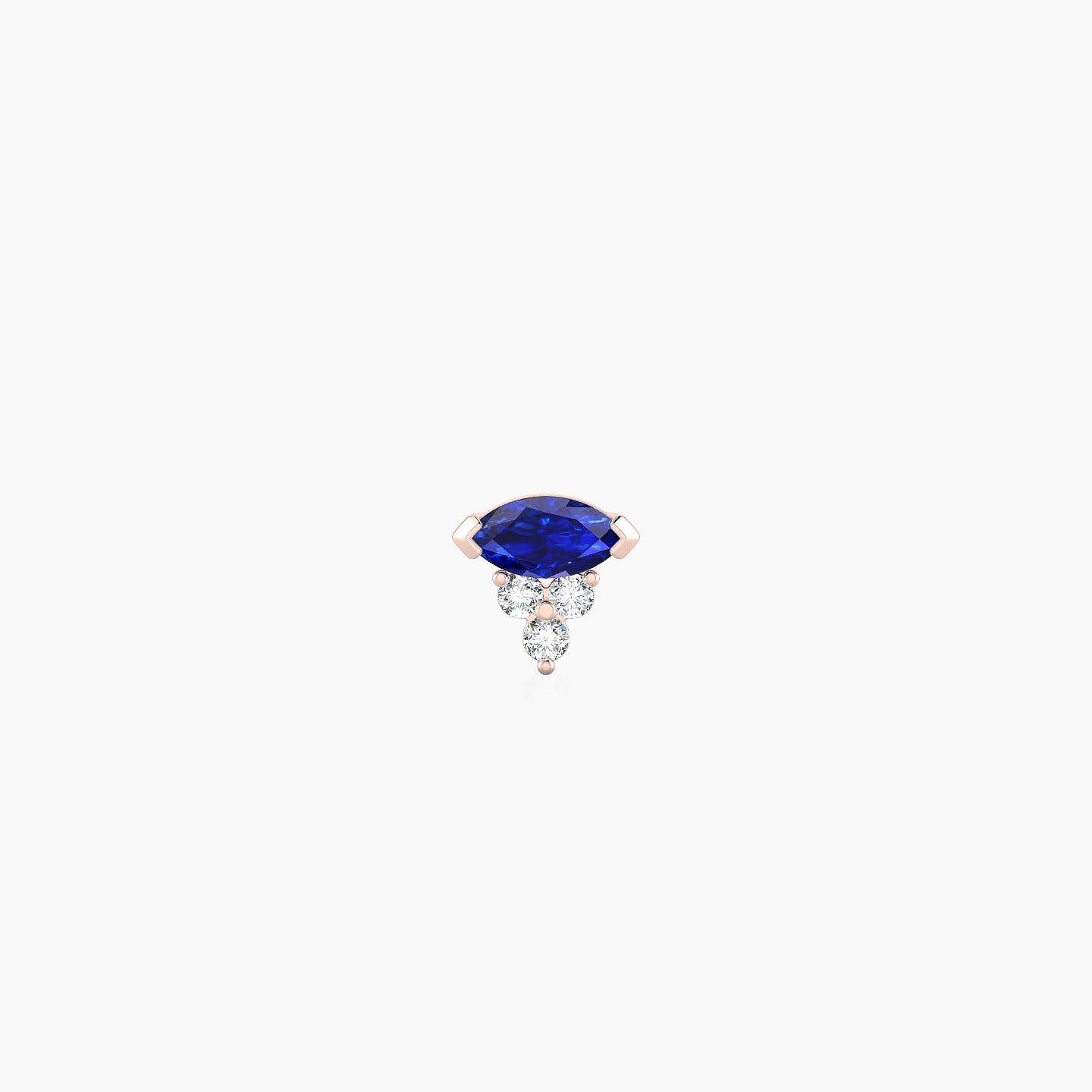 Oya | 18k Rose Gold 5 mm 5 mm Sapphire & Diamond Piercing