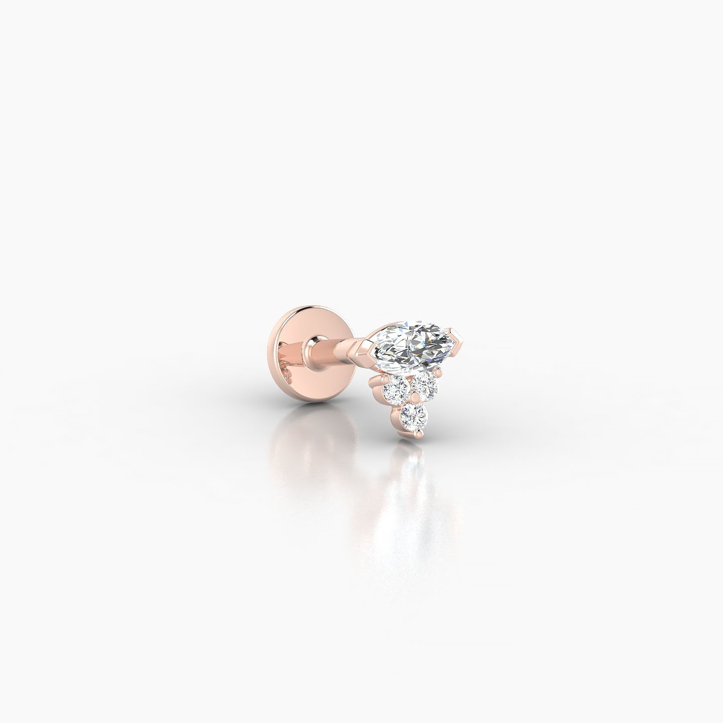 Oya | 18k Rose Gold 5 mm 5 mm Diamond Piercing