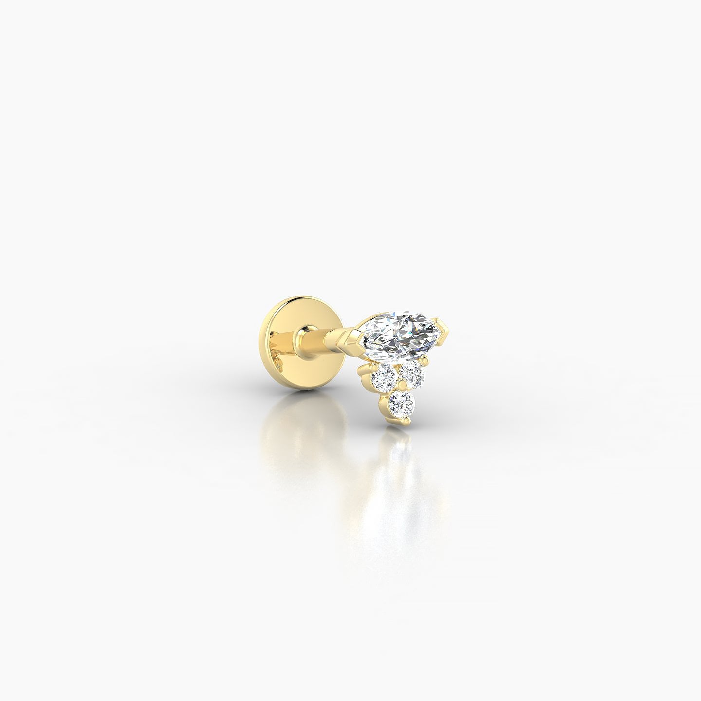 Oya | 18k Yellow Gold 5 mm 5 mm Diamond Piercing