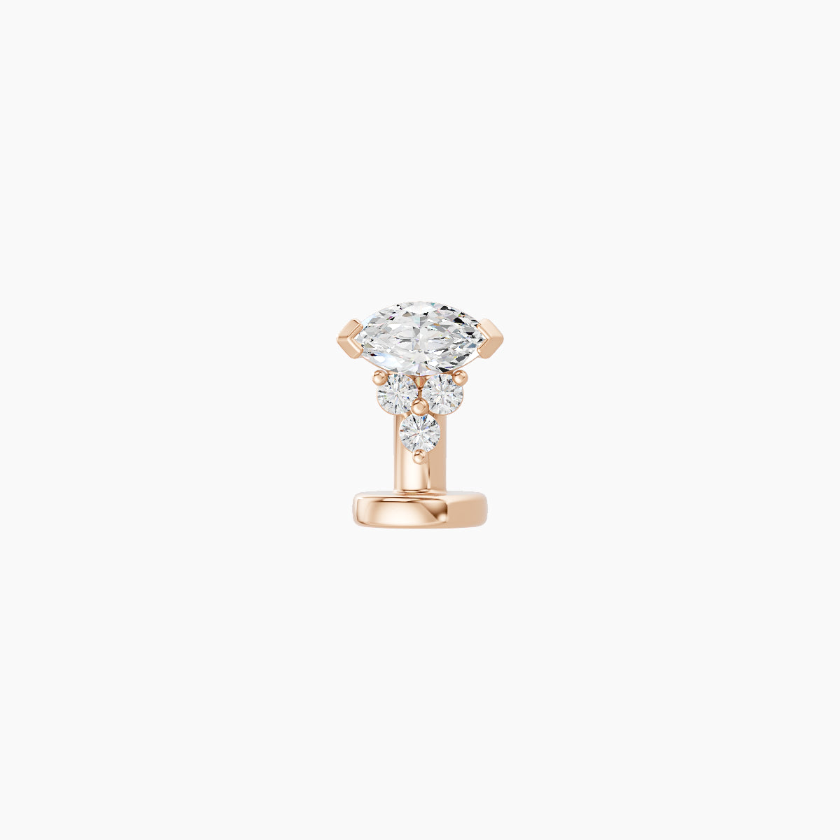 Oya | 18k Rose Gold 5 mm 6 mm Diamond Floating Navel Piercing