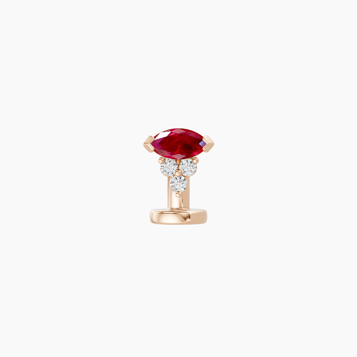 Oya | 18k Rose Gold 6 mm 5 mm Ruby & Diamond Floating Navel Piercing