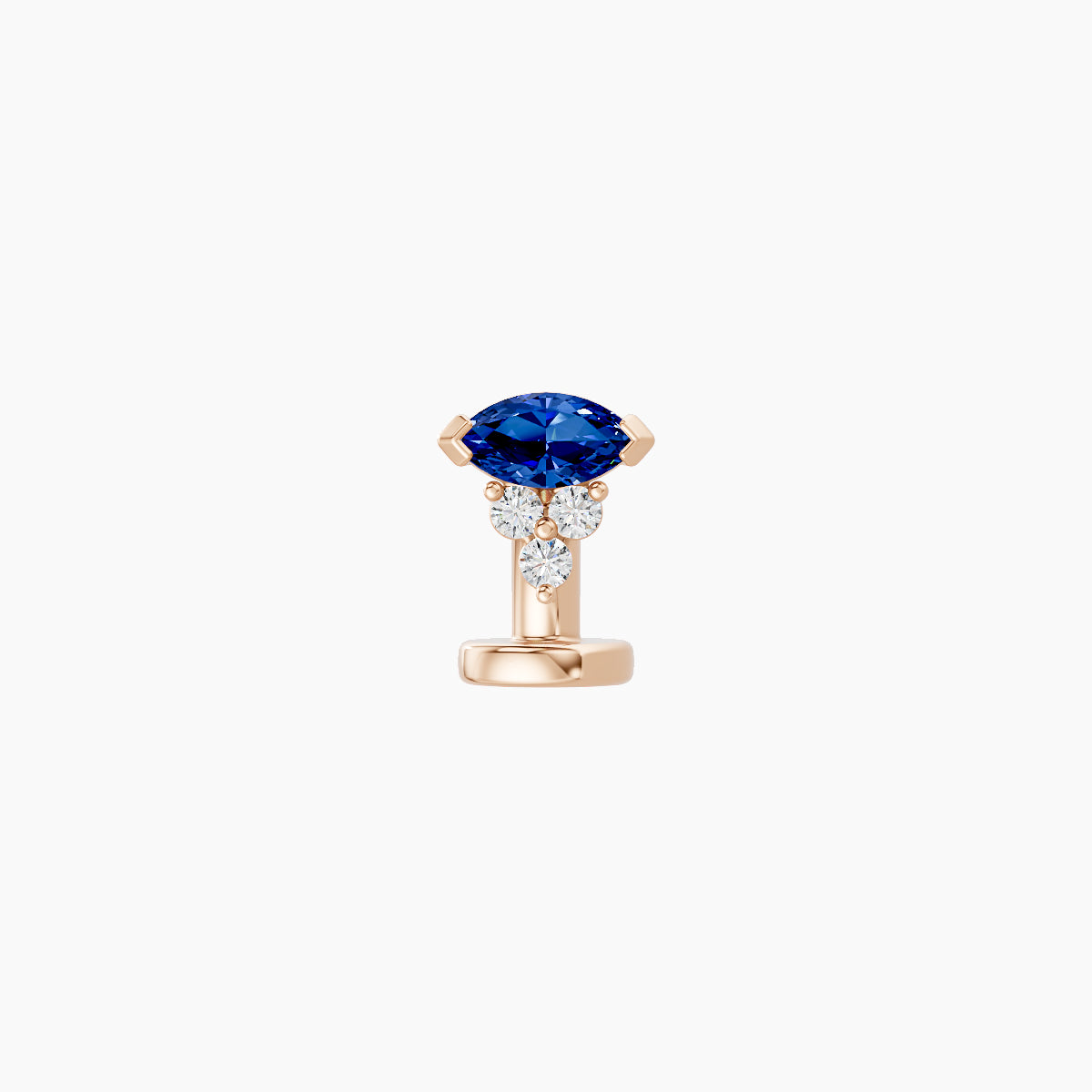 Oya | 18k Rose Gold 6 mm 5 mm Sapphire & Diamond Floating Navel Piercing