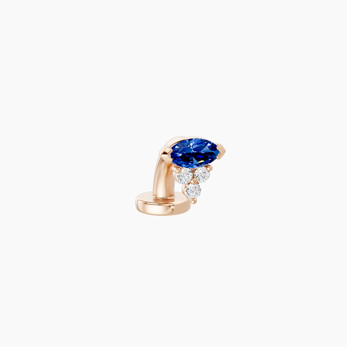 Oya | 18k Rose Gold 6 mm 5 mm Sapphire & Diamond Floating Navel Piercing