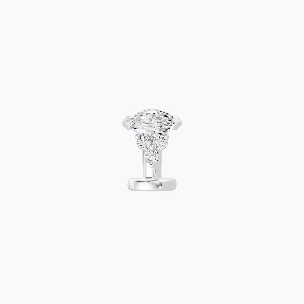 Oya | 18k White Gold 5 mm 6 mm Diamond Floating Navel Piercing