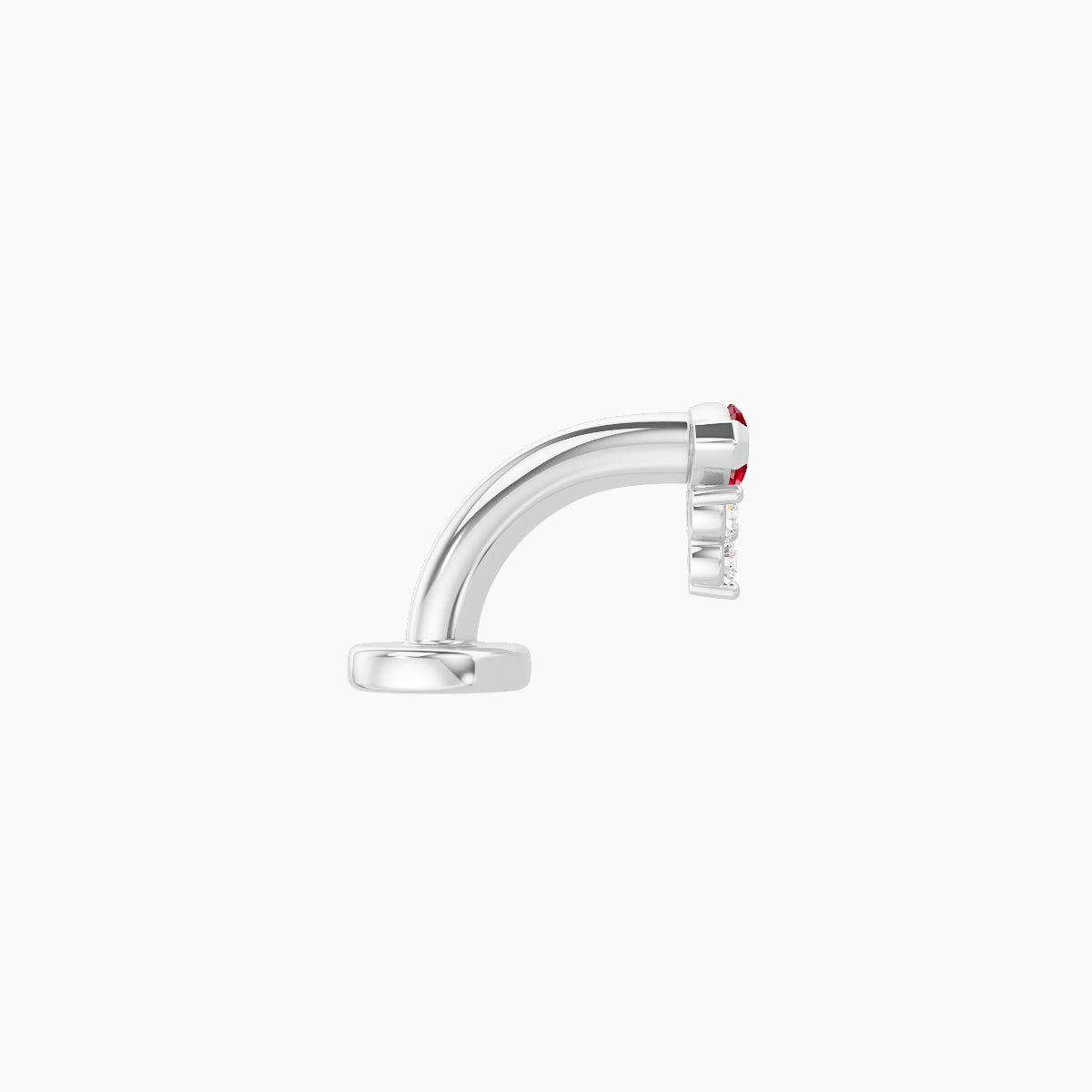 Oya | 18k White Gold 6 mm 5 mm Ruby & Diamond Floating Navel Piercing