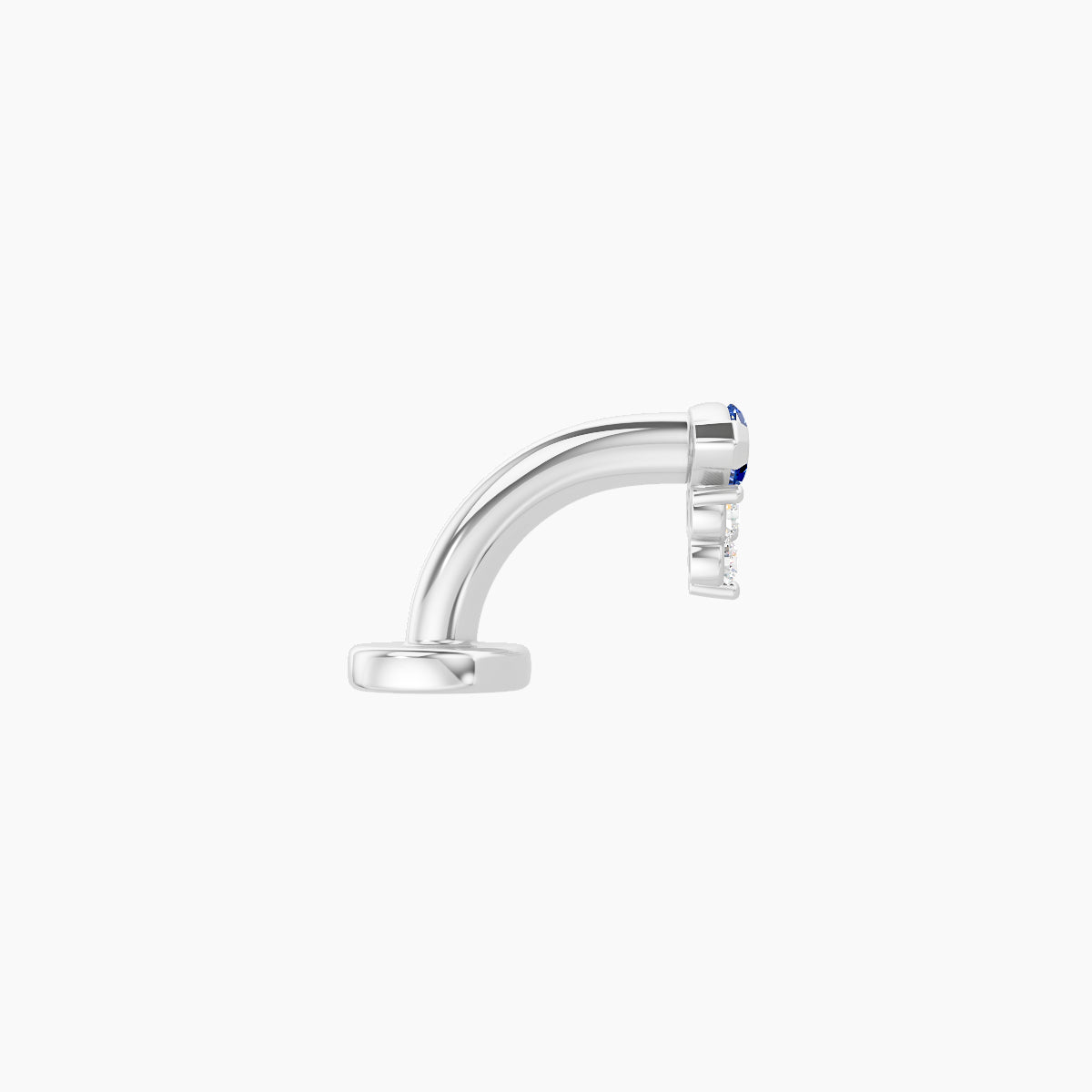Oya | 18k White Gold 6 mm 5 mm Sapphire & Diamond Floating Navel Piercing