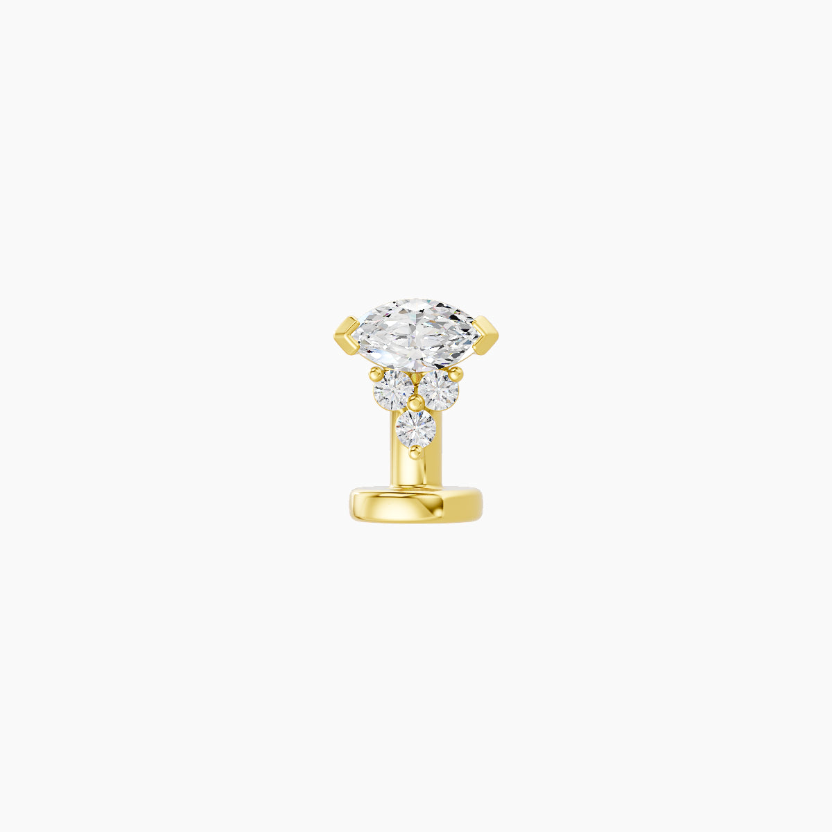 Oya | 18k Yellow Gold 5 mm 6 mm Diamond Floating Navel Piercing