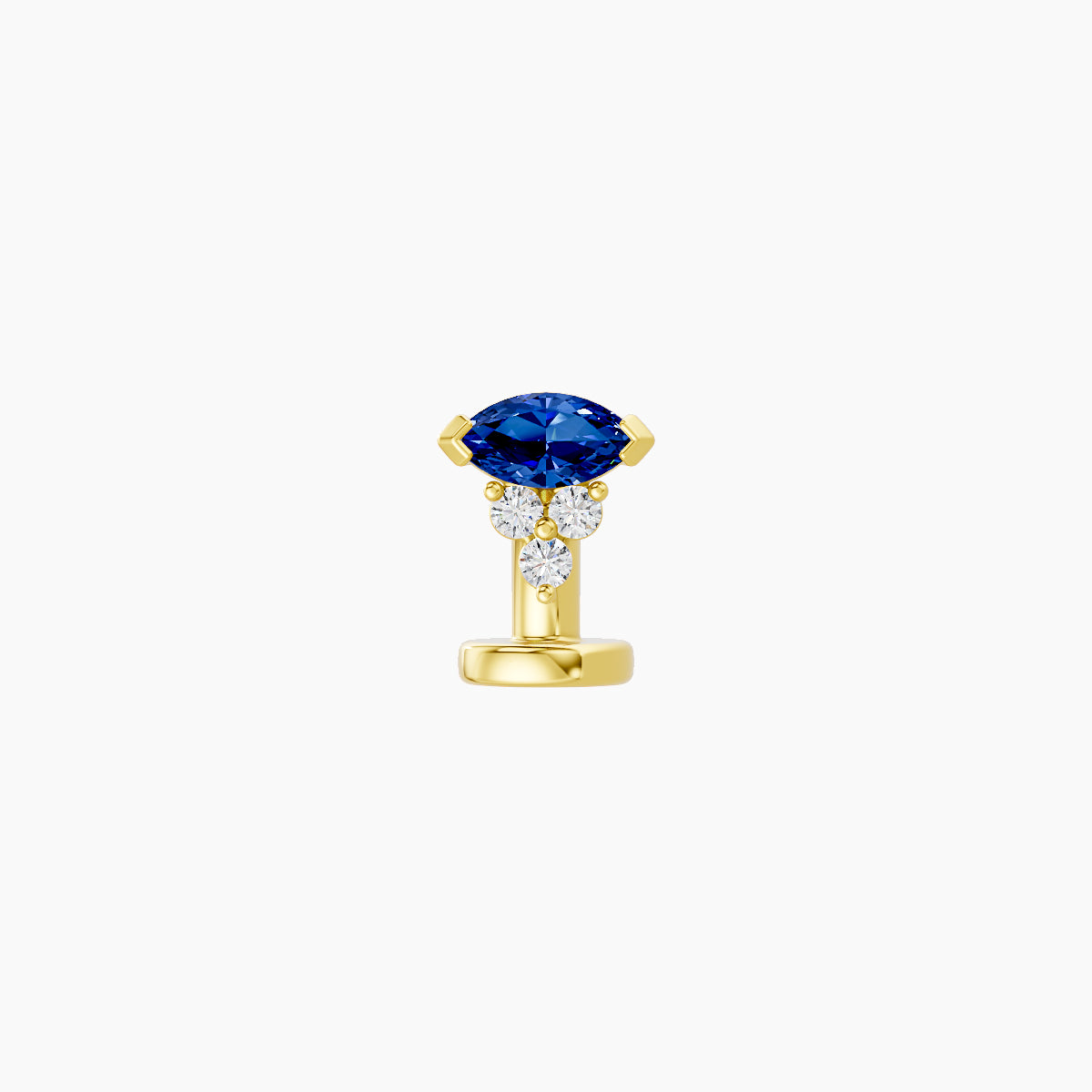 Oya | 18k Yellow Gold 6 mm 5 mm Sapphire & Diamond Floating Navel Piercing
