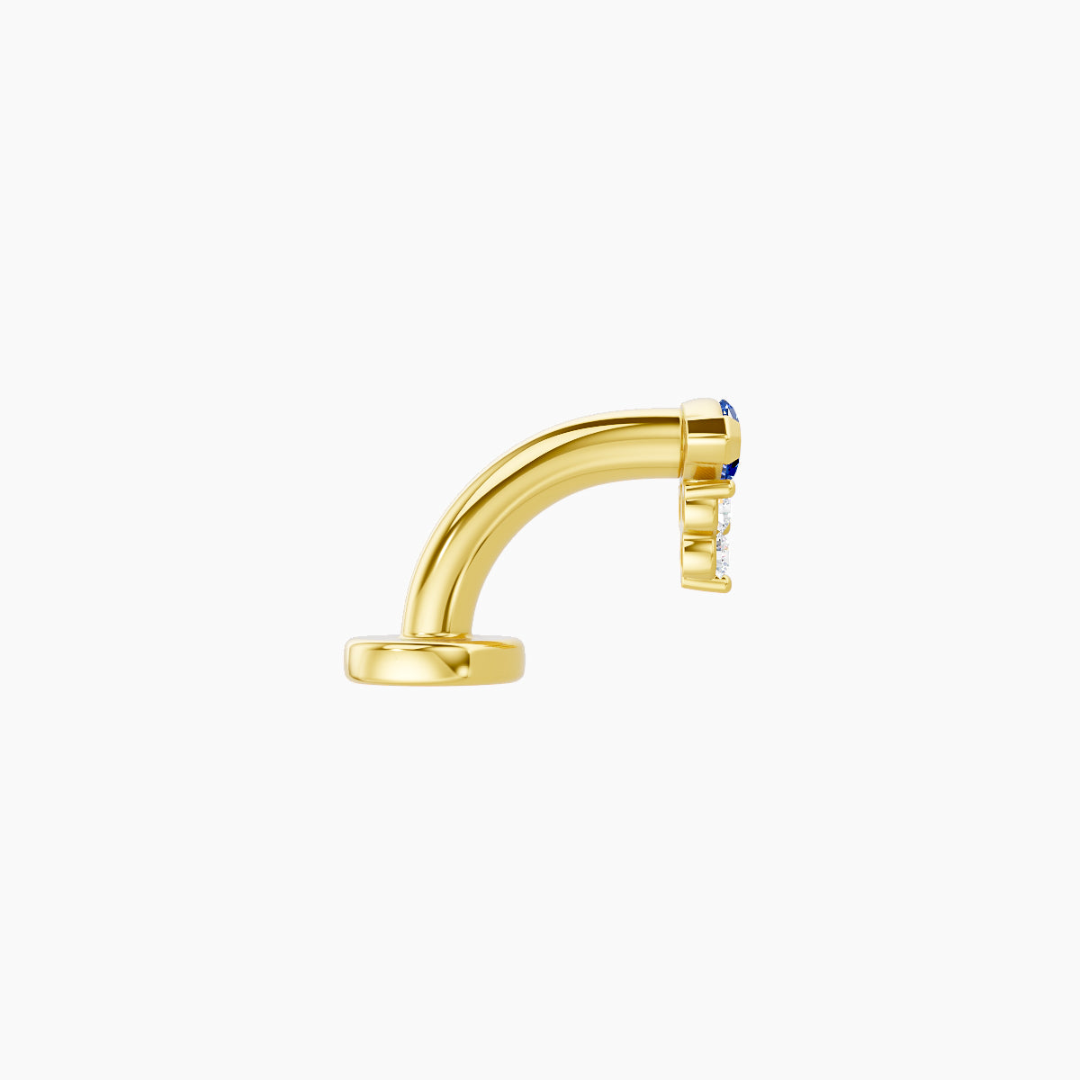 Oya | 18k Yellow Gold 6 mm 5 mm Sapphire & Diamond Floating Navel Piercing