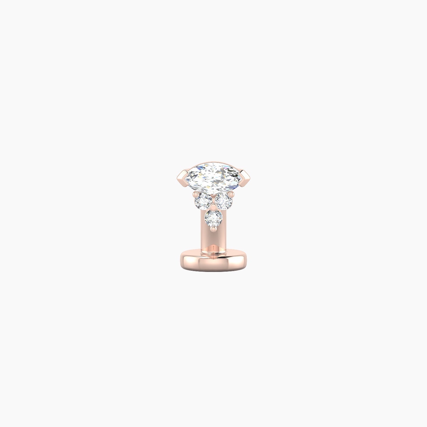 Oya | 18k Rose Gold 5 mm 6 mm Diamond Floating Navel Piercing