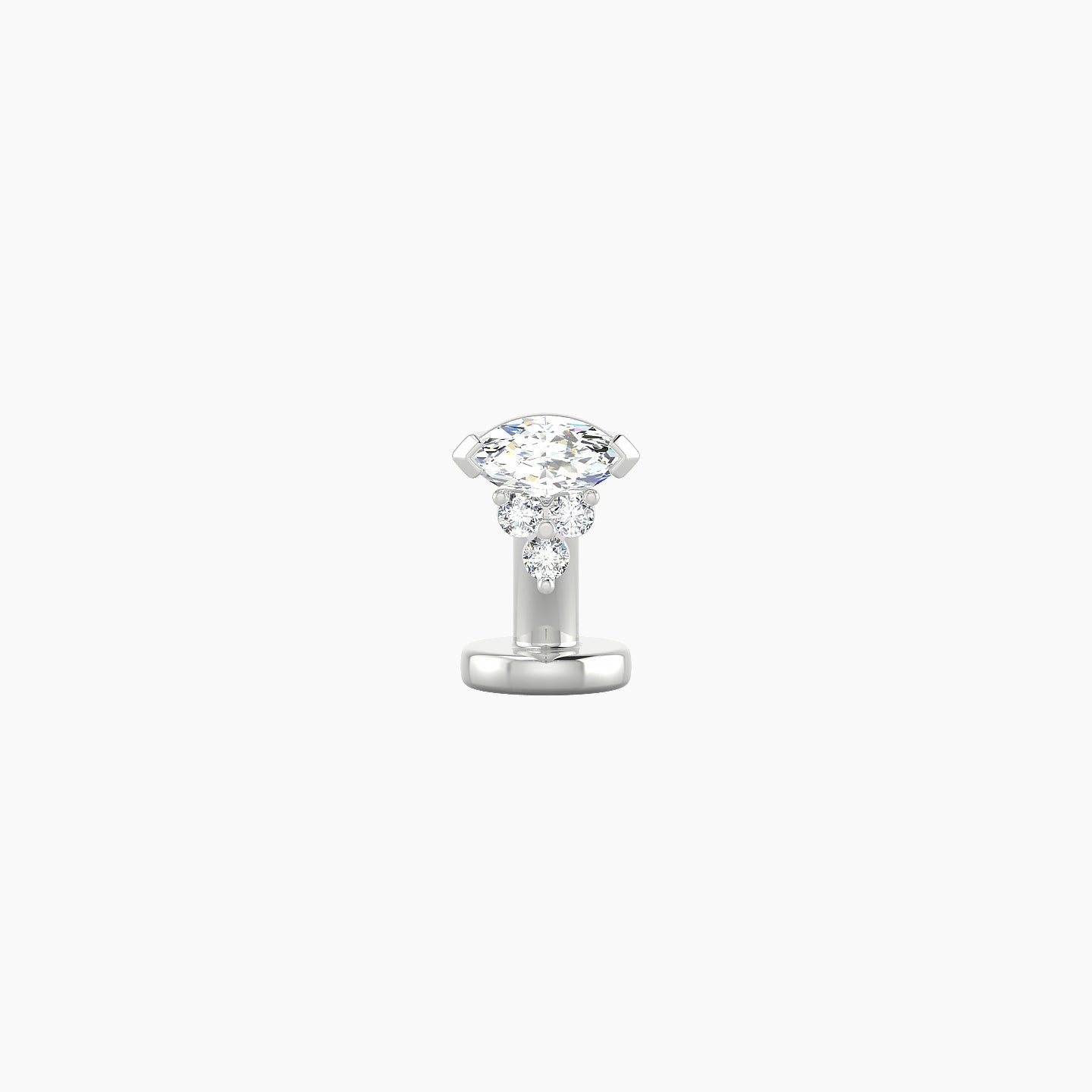 Oya | 18k White Gold 5 mm 6 mm Diamond Floating Navel Piercing