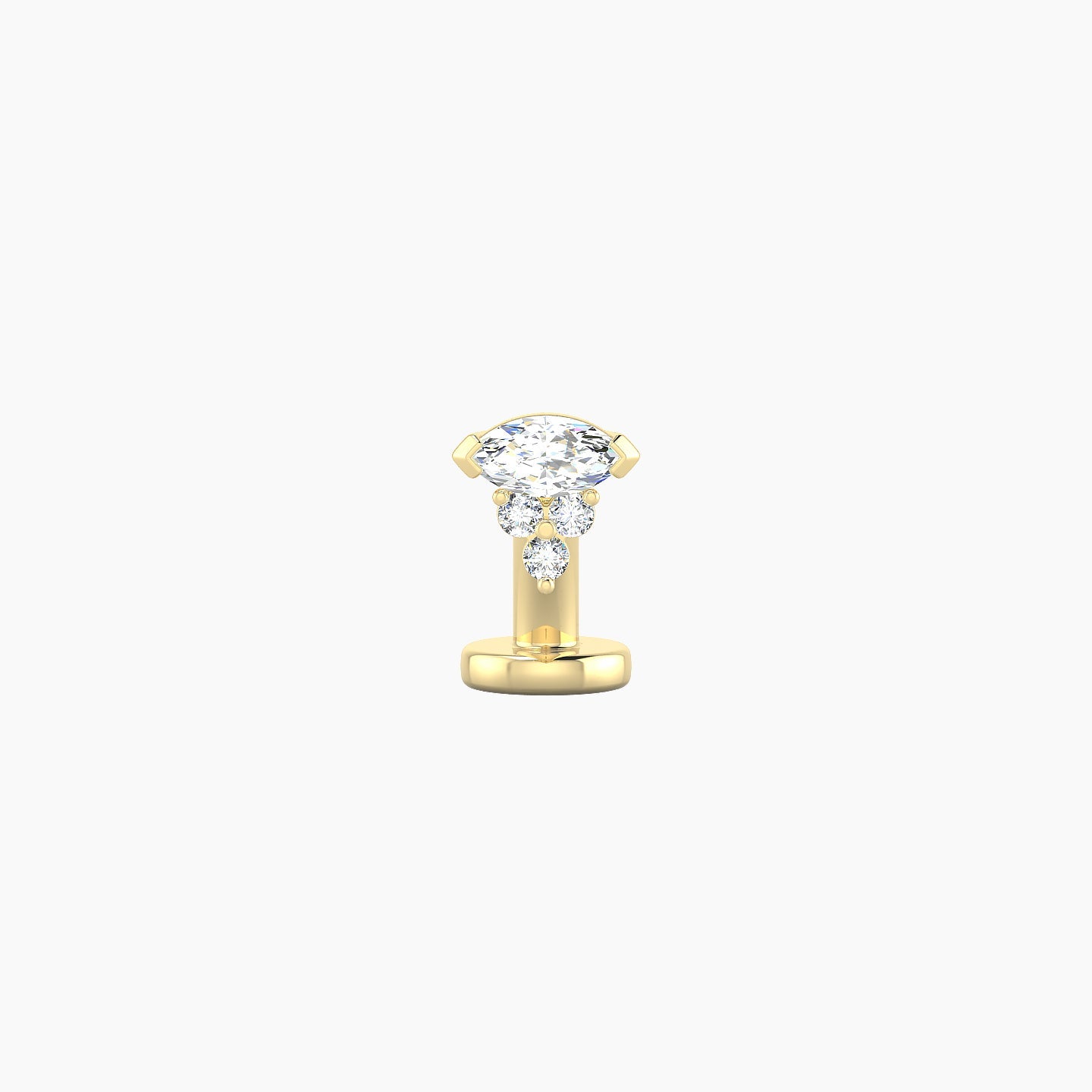 Oya | 18k Yellow Gold 5 mm 6 mm Diamond Floating Navel Piercing