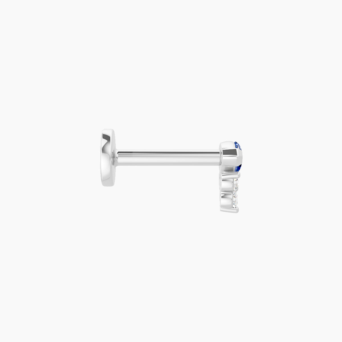 Oya | 18k White Gold 6.5 mm 5 mm Sapphire & Diamond Nose Piercing