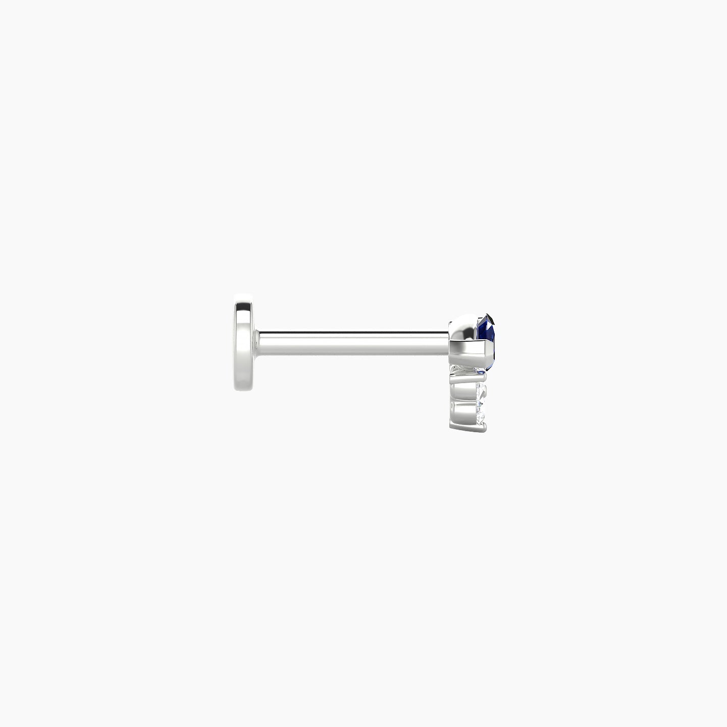 Oya | 18k White Gold 6.5 mm 5 mm Sapphire & Diamond Nostril Piercing