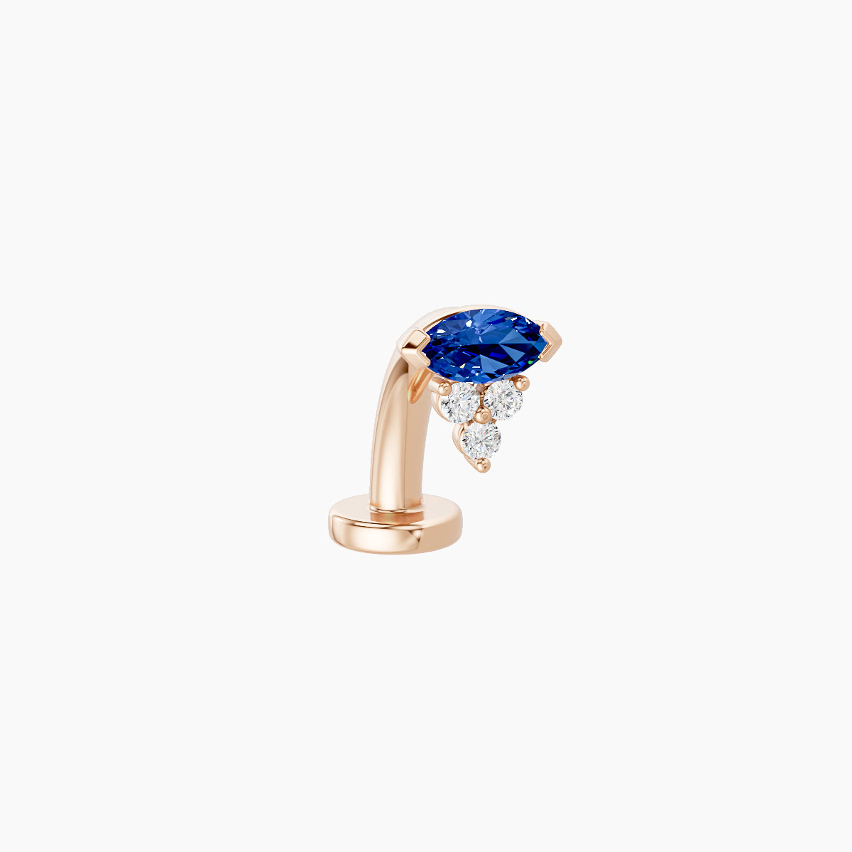 Oya | 18k Rose Gold 8 mm 5 mm Sapphire & Diamond Floating Navel Piercing
