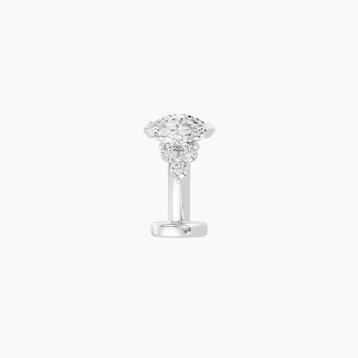 Oya | 18k White Gold 5 mm 8 mm Diamond Floating Navel Piercing