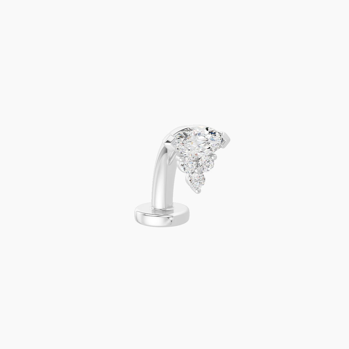 Oya | 18k White Gold 5 mm 8 mm Diamond Floating Navel Piercing