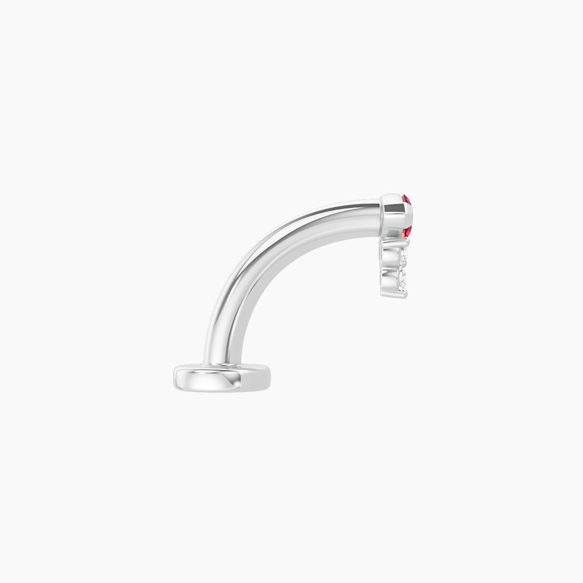 Oya | 18k White Gold 8 mm 5 mm Ruby & Diamond Floating Navel Piercing