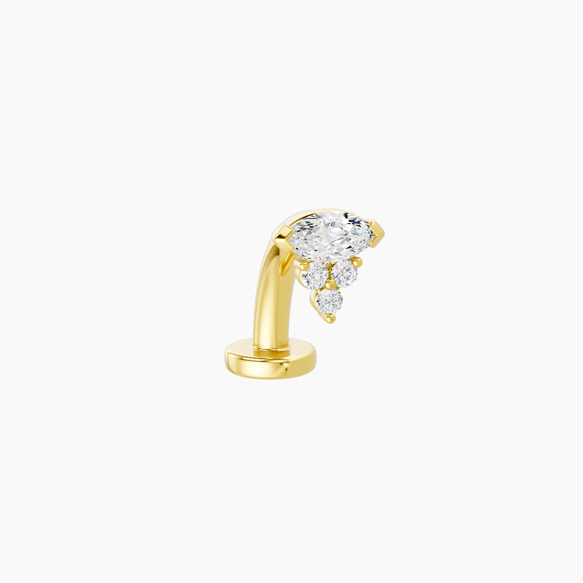 Oya | 18k Yellow Gold 5 mm 8 mm Diamond Floating Navel Piercing
