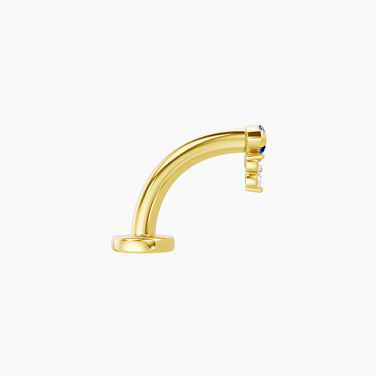 Oya | 18k Yellow Gold 8 mm 5 mm Sapphire & Diamond Floating Navel Piercing