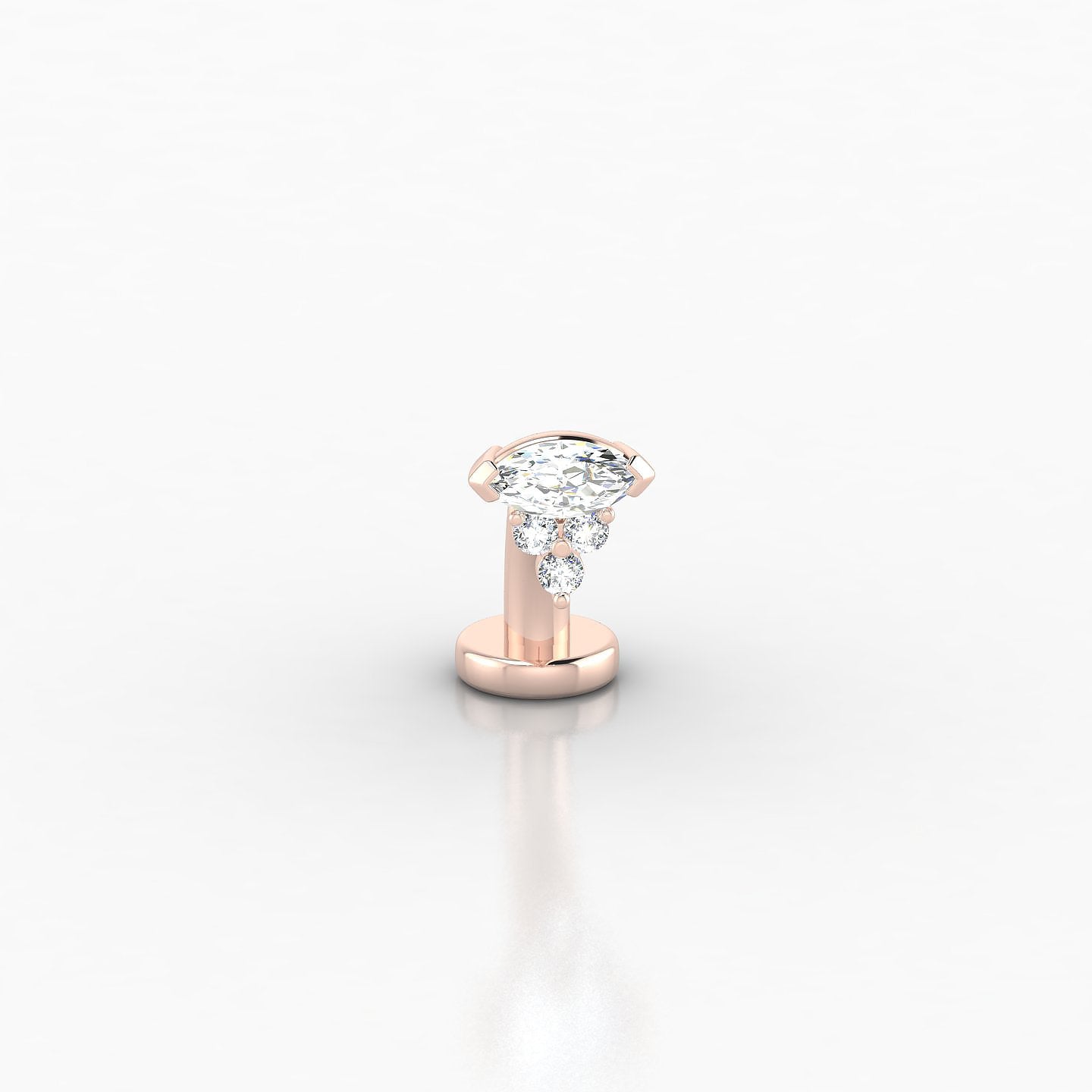 Oya | 18k Rose Gold 8 mm 5 mm Diamond Floating Navel Piercing