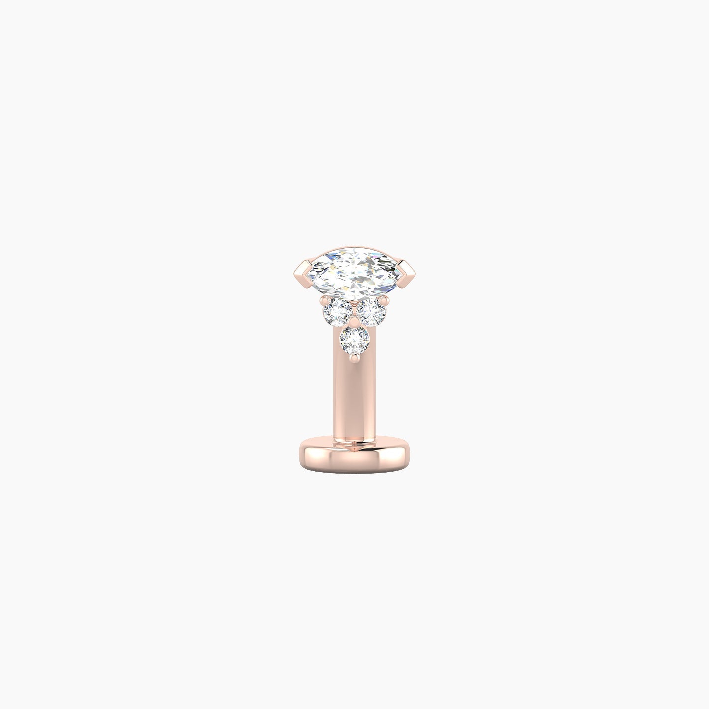 Oya | 18k Rose Gold 5 mm 8 mm Diamond Floating Navel Piercing