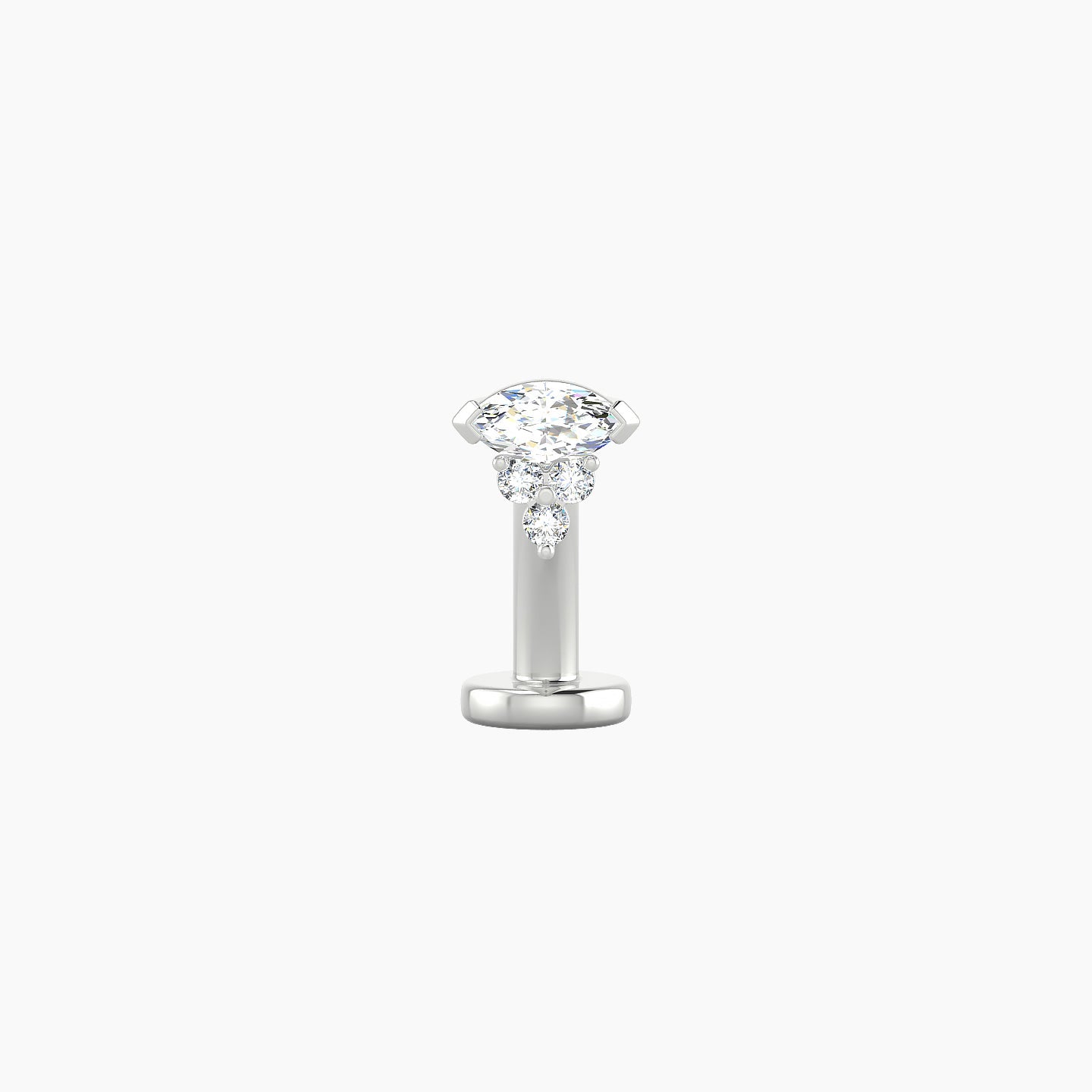 Oya | 18k White Gold 5 mm 8 mm Diamond Floating Navel Piercing