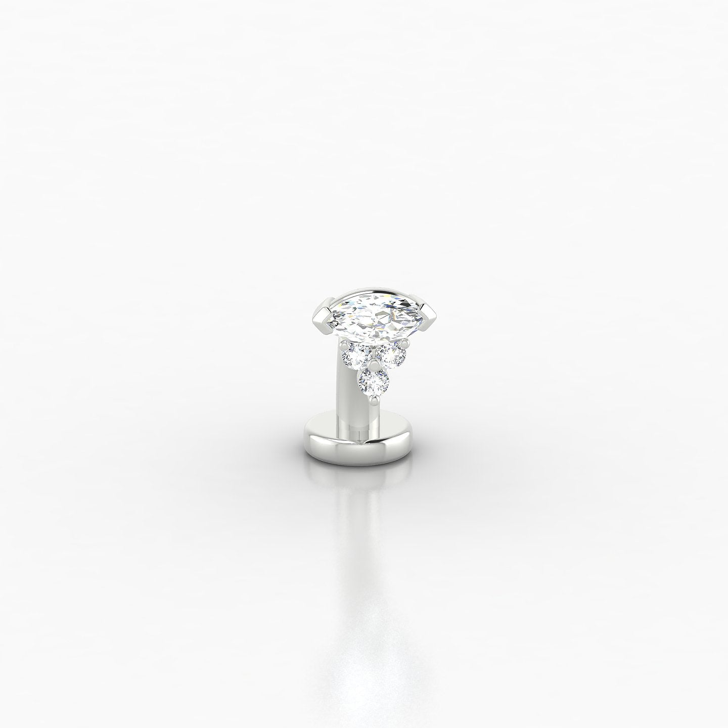 Oya | 18k White Gold 8 mm 5 mm Diamond Floating Navel Piercing