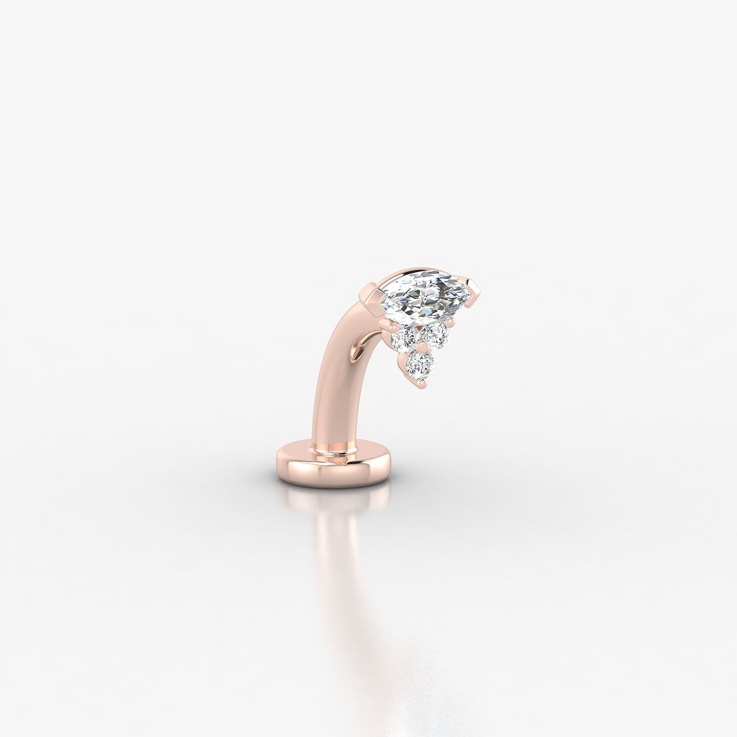 Oya | 18k Rose Gold 5 mm 8 mm Diamond Floating Navel Piercing