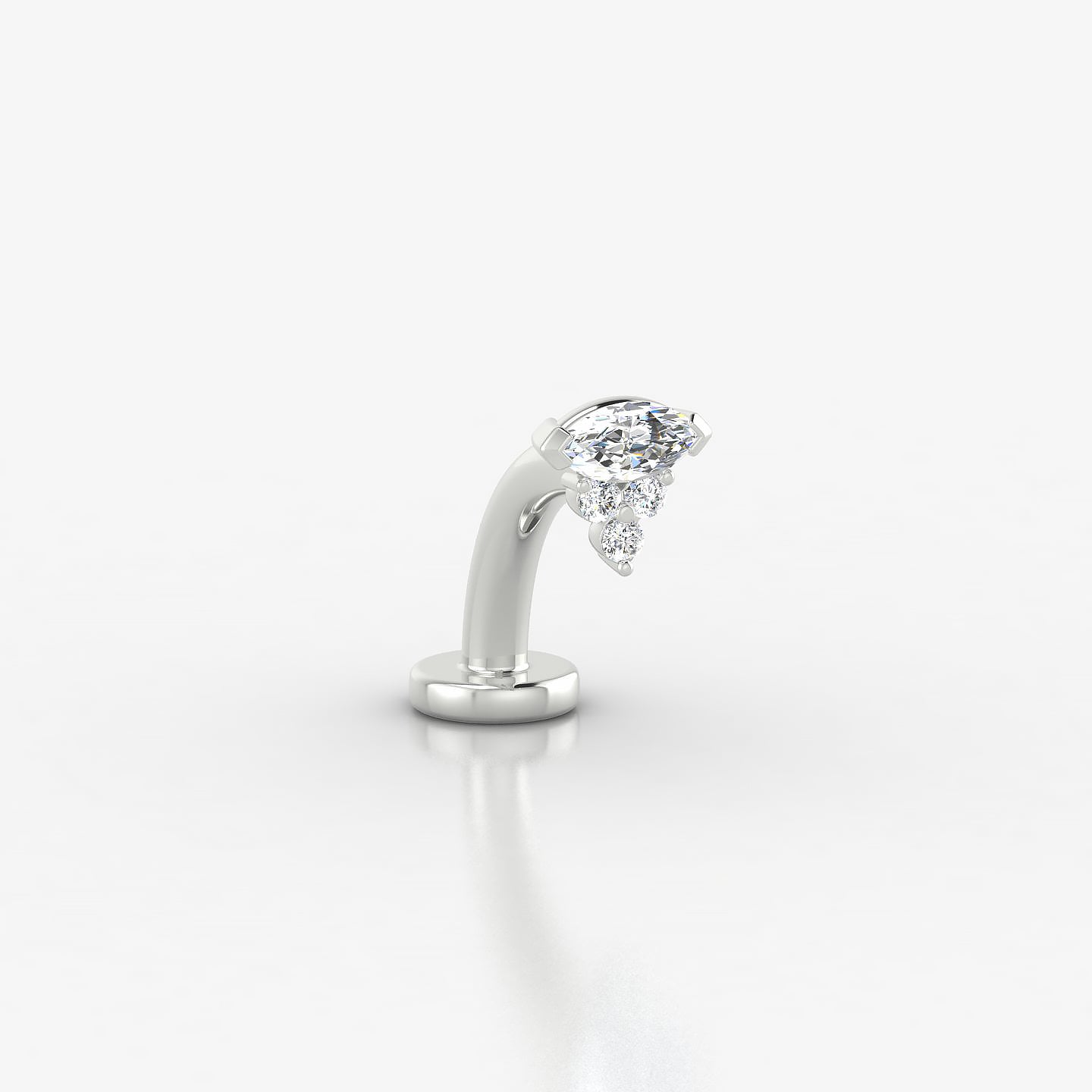 Oya | 18k White Gold 5 mm 8 mm Diamond Floating Navel Piercing