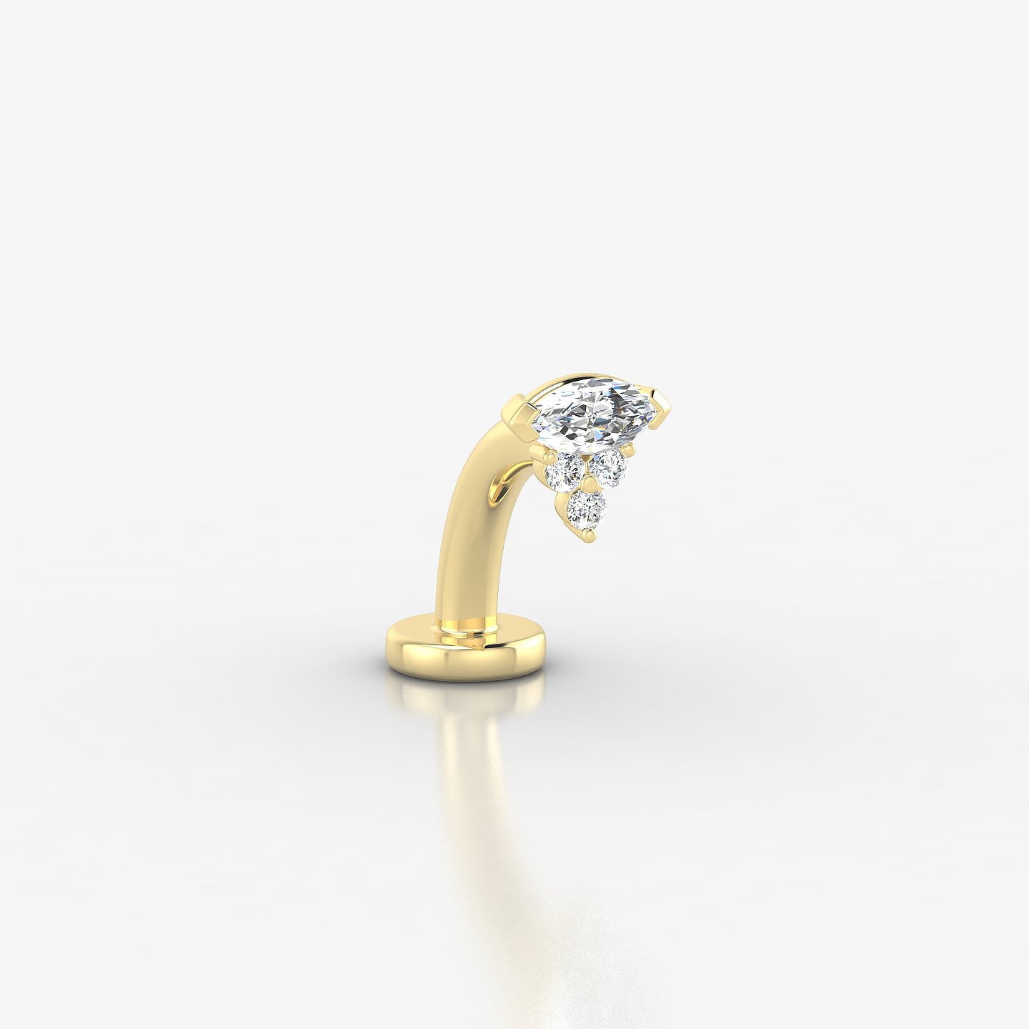 Oya | 18k Yellow Gold 5 mm 8 mm Diamond Floating Navel Piercing