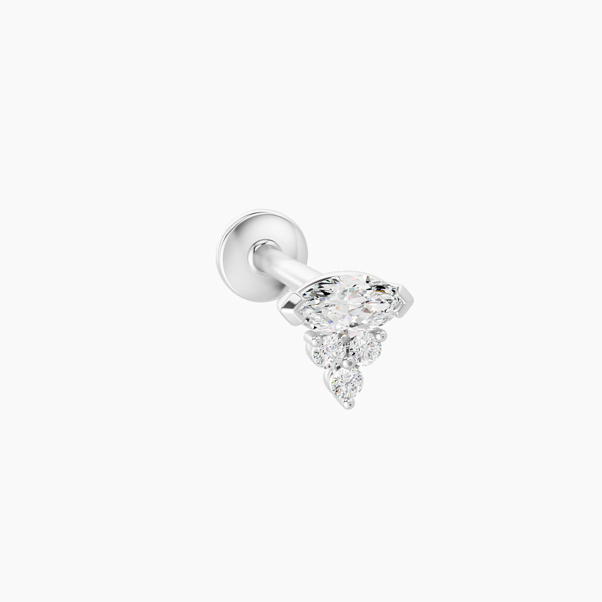 Oya | 18k White Gold 5 mm 8 mm Diamond Piercing