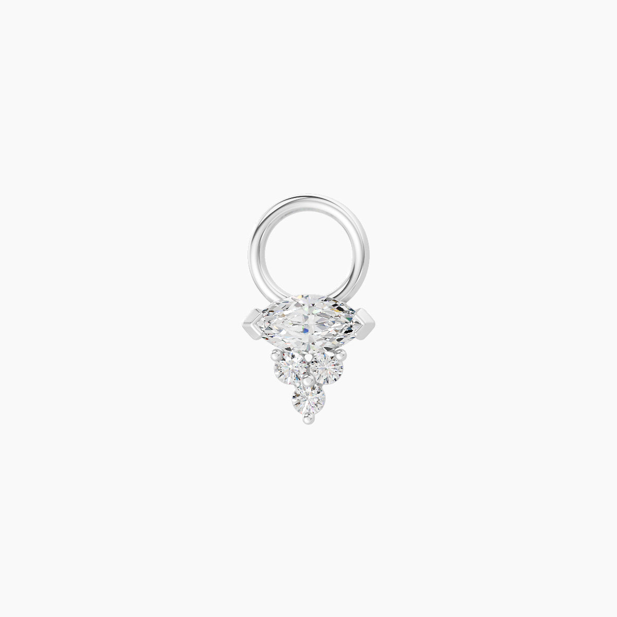 Oya | 18k White Gold 5 mm Diamond Charm