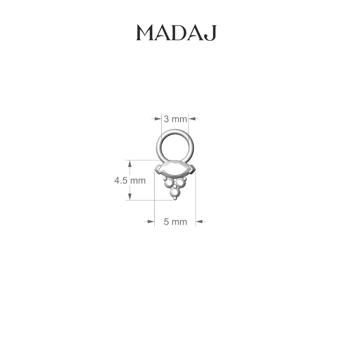 Oya | 18k Rose Gold 5 mm Diamond Charm
