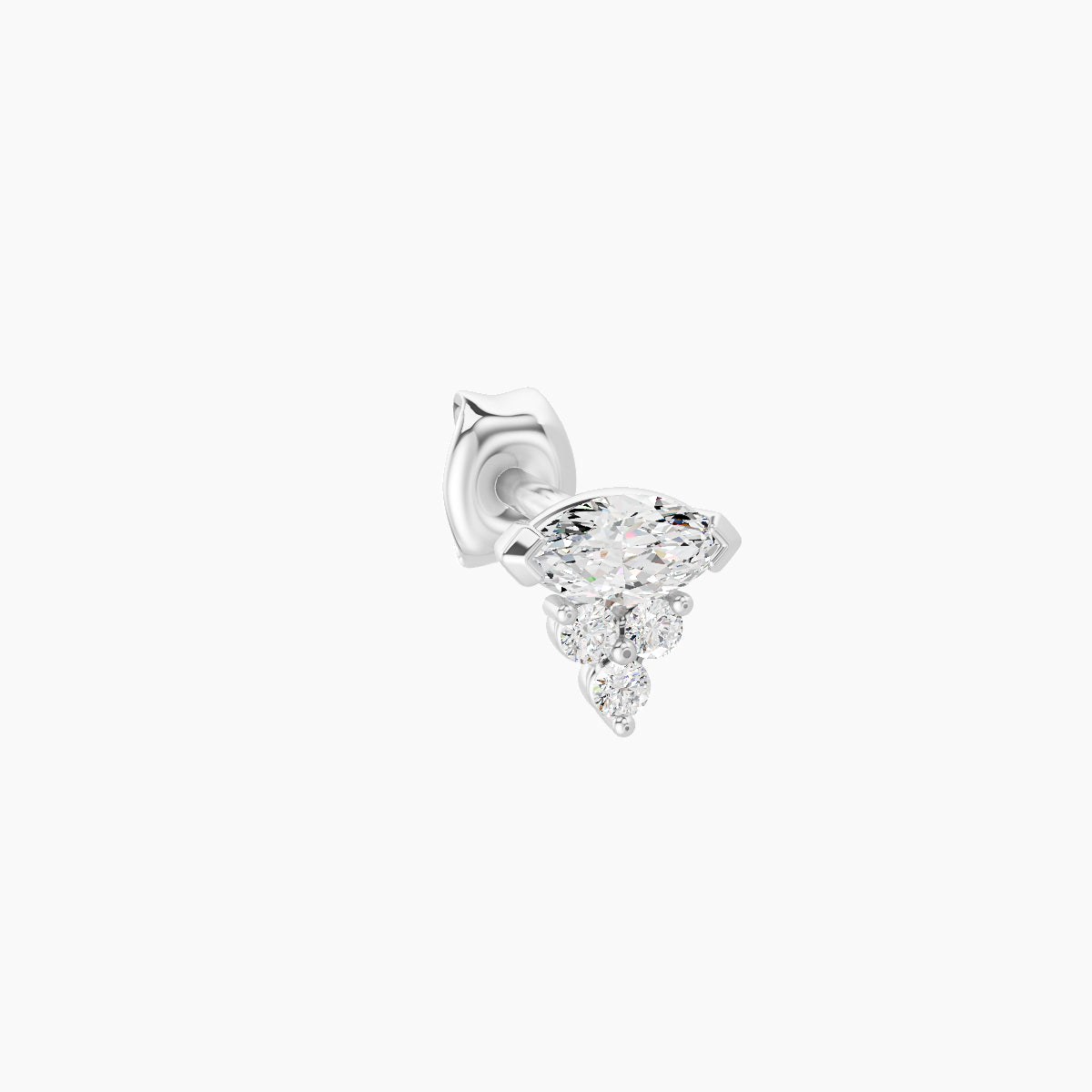 Oya | 18k White Gold 5 mm Diamond Earring