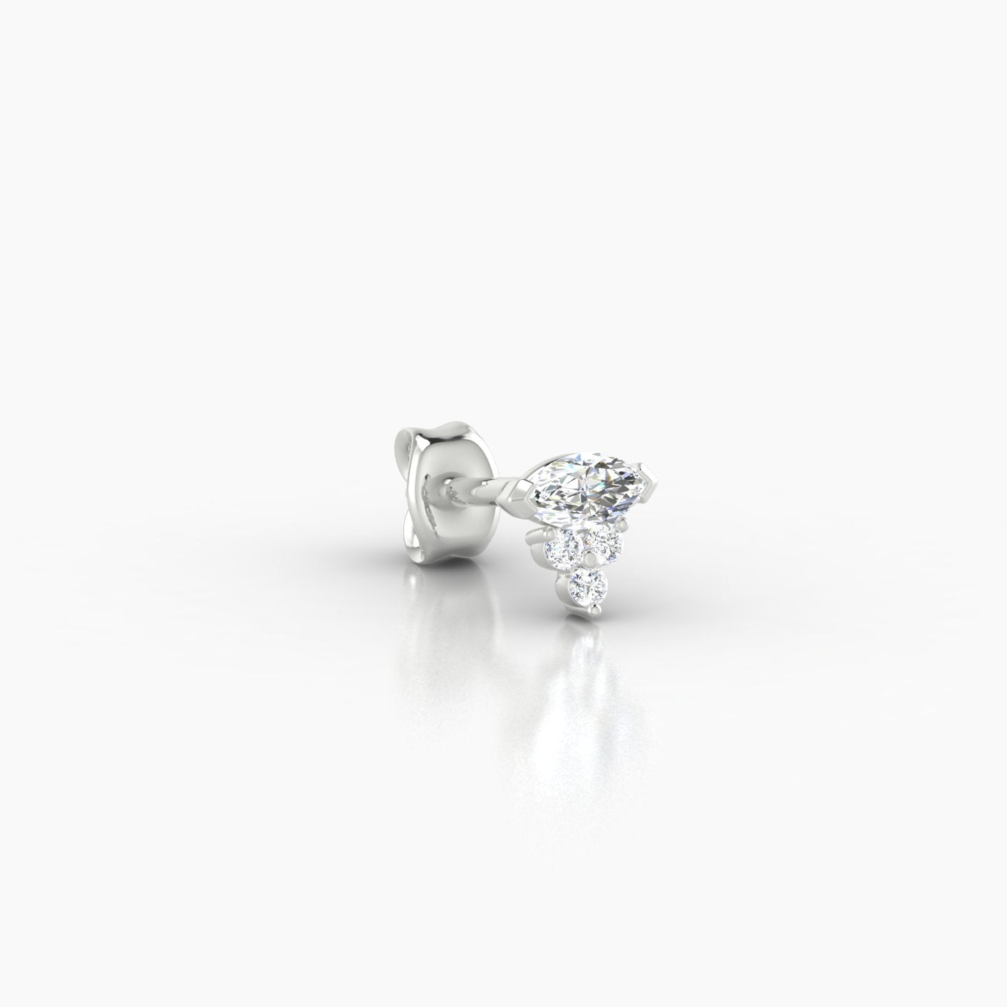 Oya | 18k White Gold 5 mm Diamond Earring