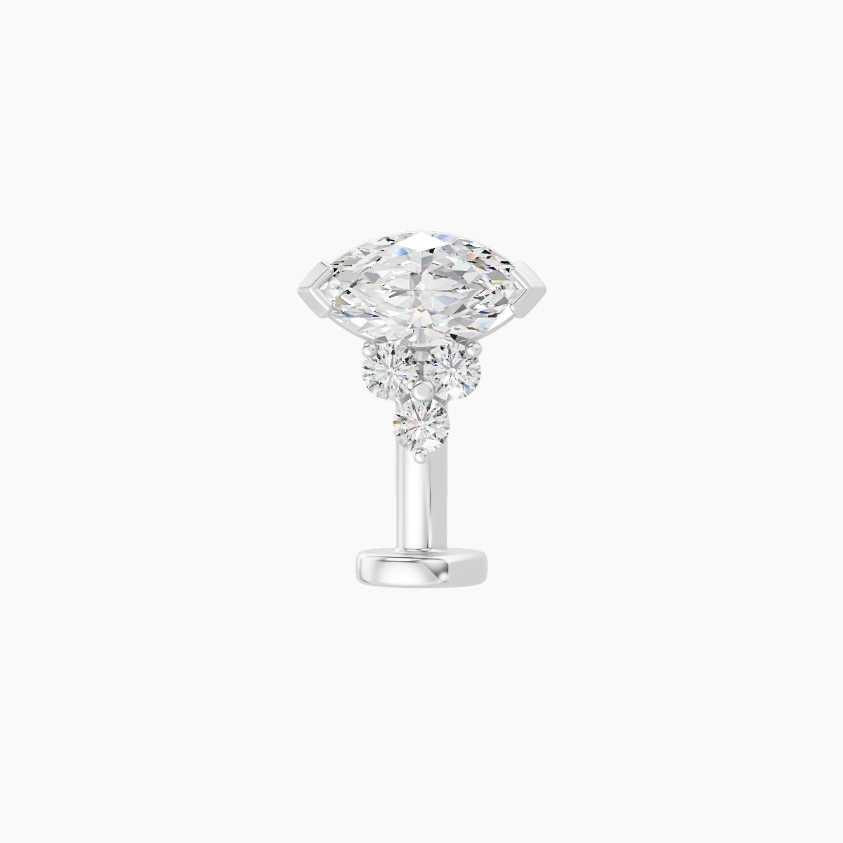 Oya | 18k White Gold 7 mm 10 mm Diamond Floating Navel Piercing