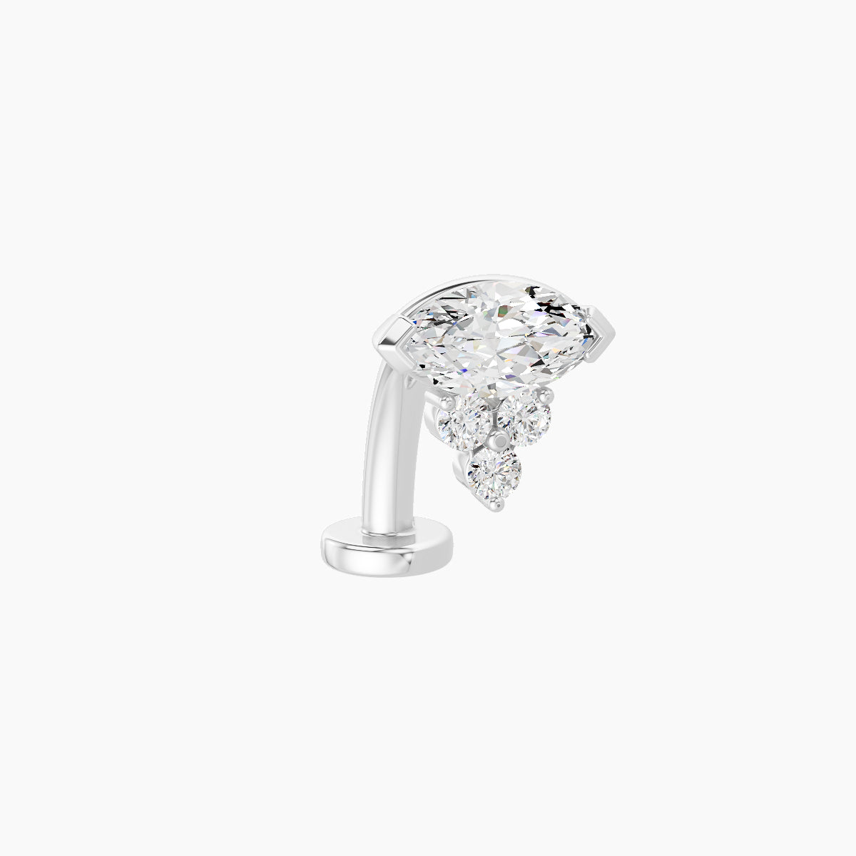 Oya | 18k White Gold 7 mm 10 mm Diamond Floating Navel Piercing