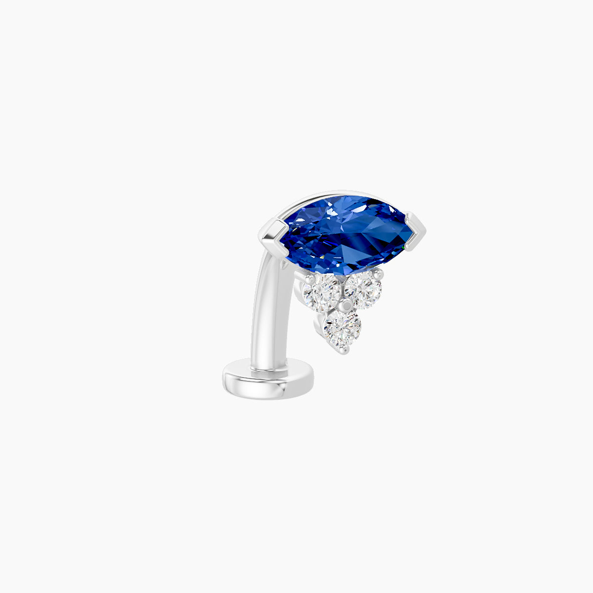 Oya | 18k White Gold 10 mm 7 mm Sapphire & Diamond Floating Navel Piercing