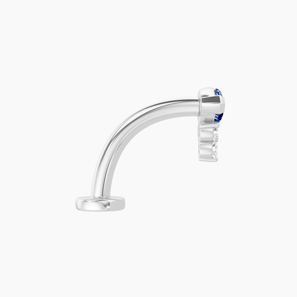 Oya | 18k White Gold 10 mm 7 mm Sapphire & Diamond Floating Navel Piercing