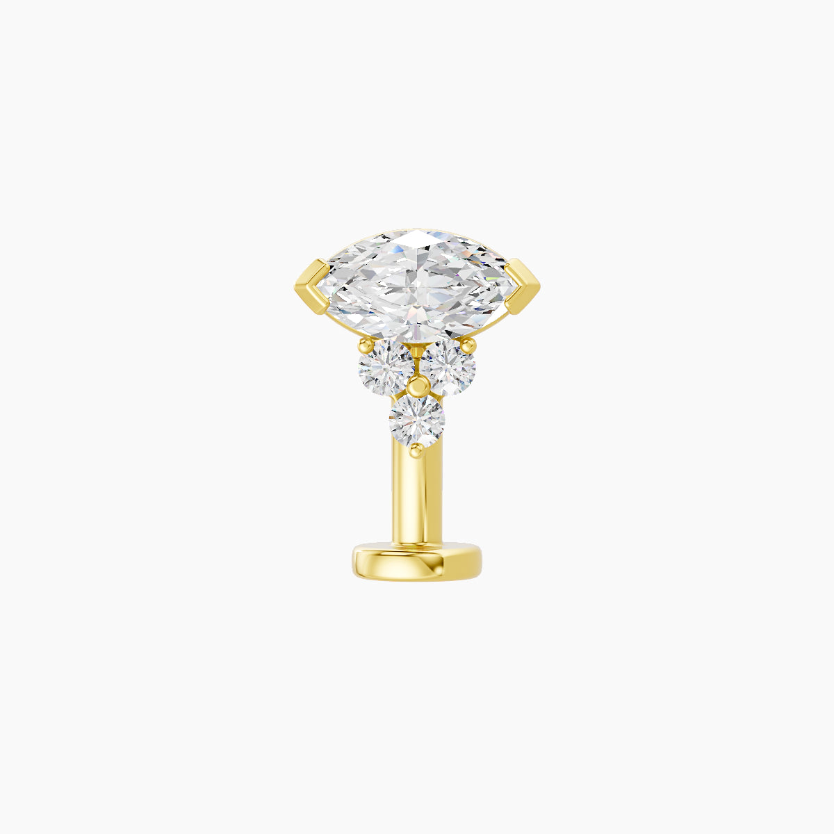 Oya | 18k Yellow Gold 7 mm 10 mm Diamond Floating Navel Piercing
