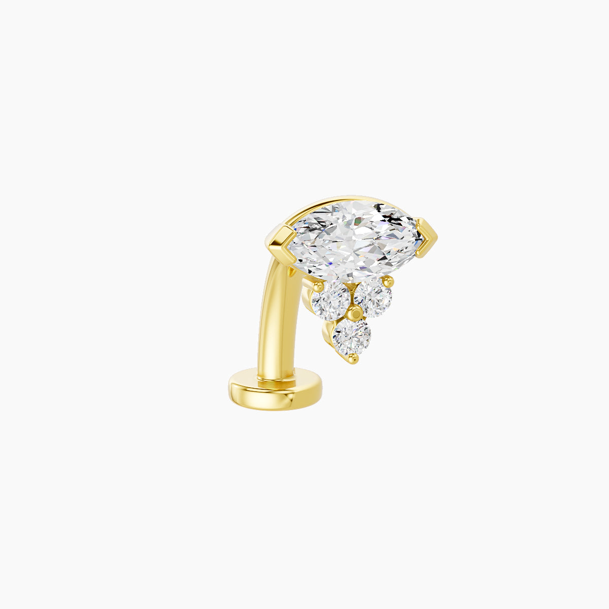 Oya | 18k Yellow Gold 7 mm 10 mm Diamond Floating Navel Piercing