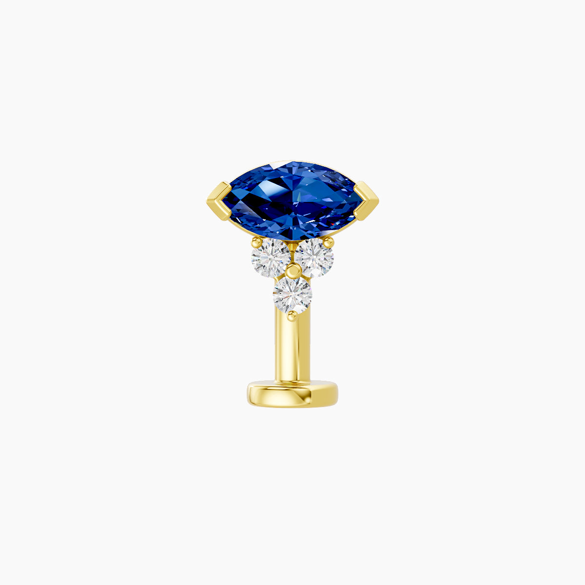 Oya | 18k Yellow Gold 10 mm 7 mm Sapphire & Diamond Floating Navel Piercing