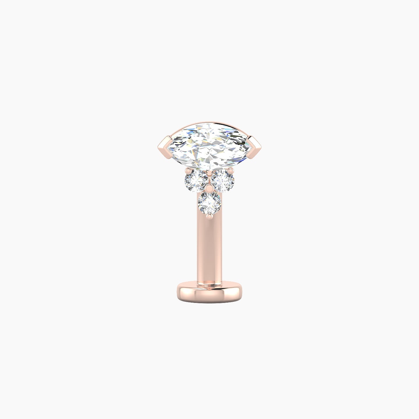 Oya | 18k Rose Gold 7 mm 10 mm Diamond Floating Navel Piercing