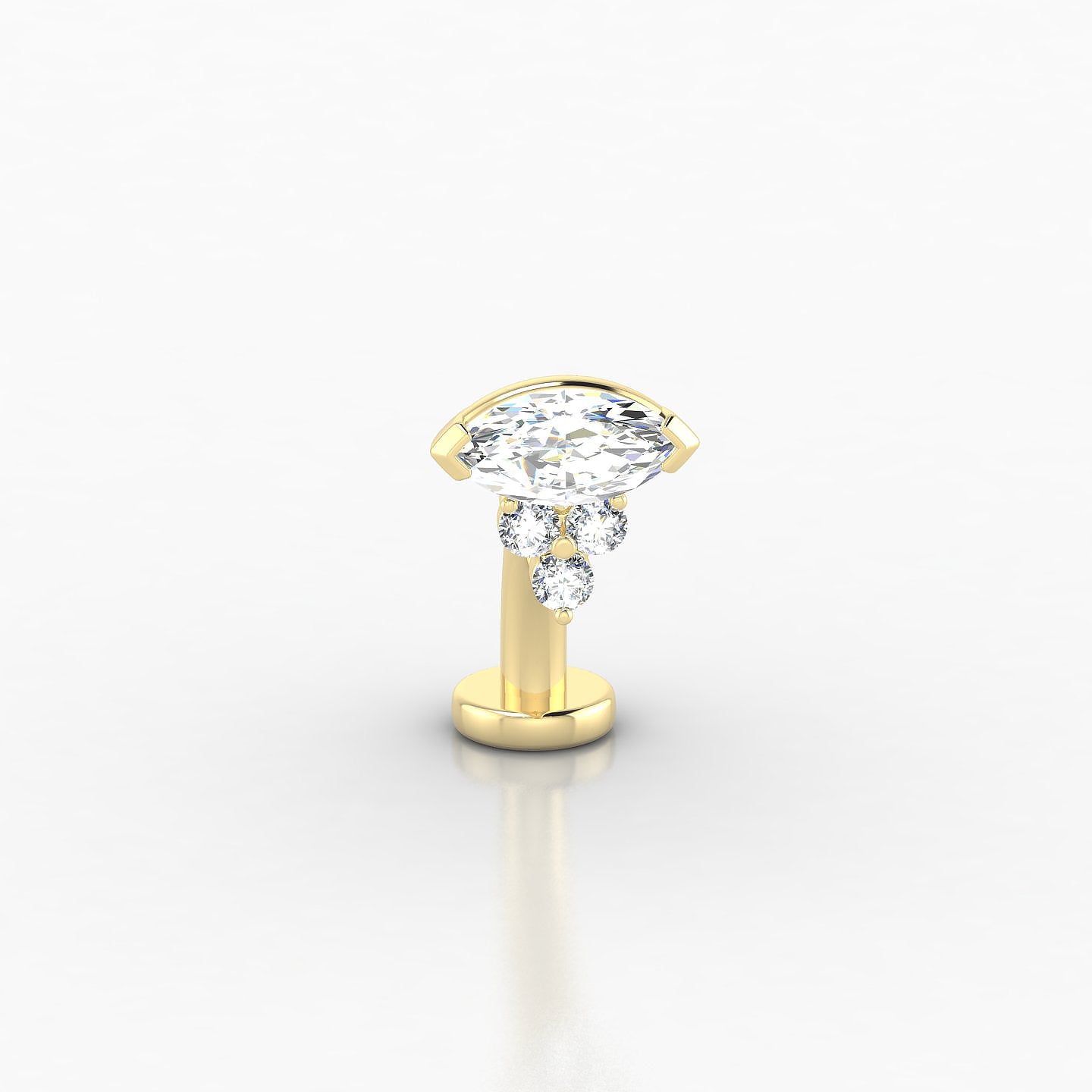 Oya | 18k Yellow Gold 10 mm 7 mm Diamond Floating Navel Piercing