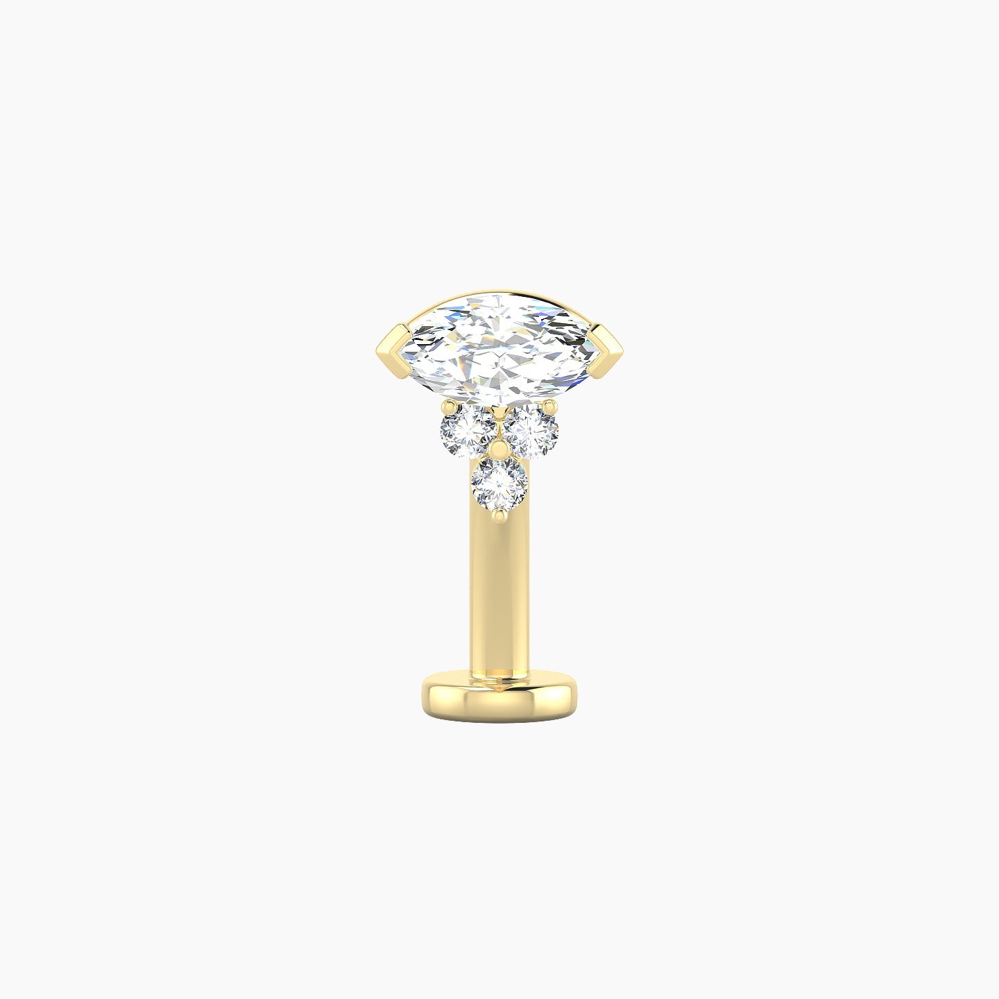 Oya | 18k Yellow Gold 7 mm 10 mm Diamond Floating Navel Piercing